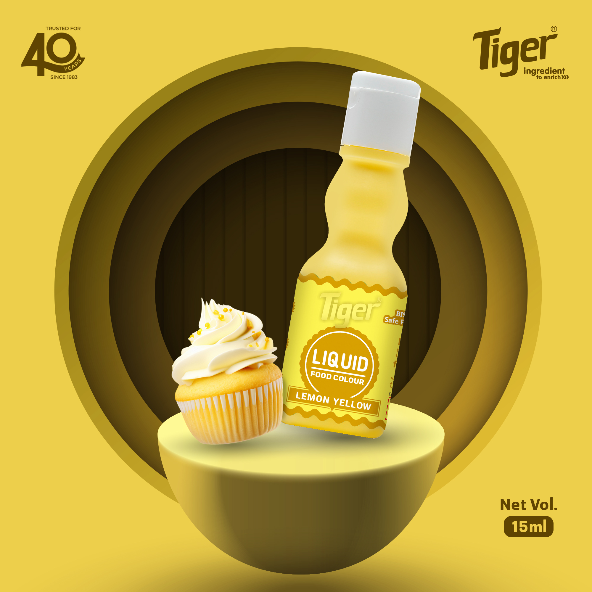 TIGER LEMON YELLOW LIQUID FOOD COLOUR 25 ML